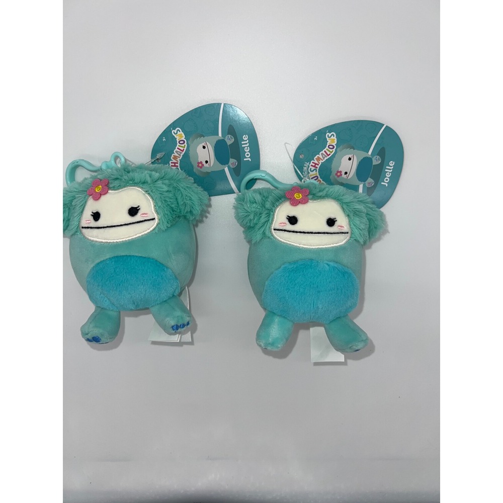 Squishmallows Joelle the Bigfoot Teal 3.5 Inch Plush Clip On Set of 2 NWT